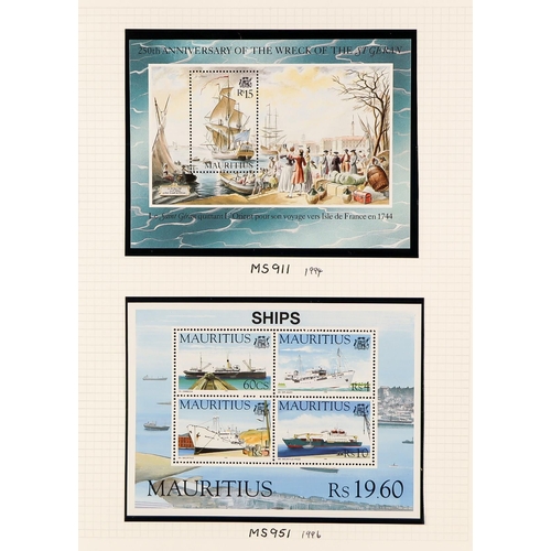 803 - MAURITIUS 1858-2004 COLLECTION in hingeless mounts on pages, includes several early imperfs, various... 