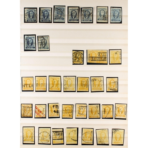 805 - MEXICO 1856 - 1867 HIDALGO IMPERFS used stamps on stock book pages (160+ stamps)
Lot 805 
[a]