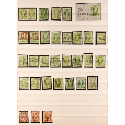 805 - MEXICO 1856 - 1867 HIDALGO IMPERFS used stamps on stock book pages (160+ stamps)
Lot 805 
[a]