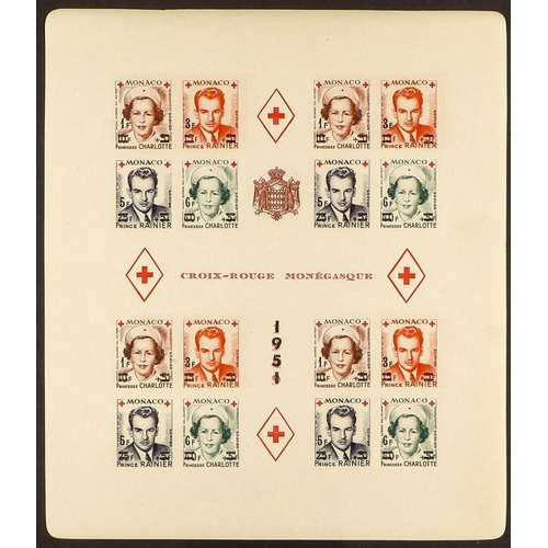 810 - MONACO 1951 RED CROSS SHEETLETS set perf & imperf, Yv 4A/4B, SG MS408/409, never hinged mint. Cat. €... 