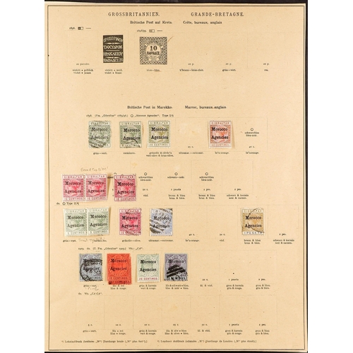 813 - MOROCCO AGENCIES 1898 - 1932 COLLECTION of mint & used on old album pages, note varieties such as 18... 