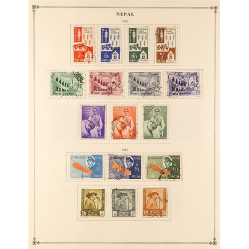 825 - NEPAL 1886 - 1975 COLLECTION of mint & used stamps to 1968, then never hinged mint to 1975, with 19t... 