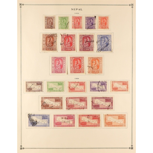 825 - NEPAL 1886 - 1975 COLLECTION of mint & used stamps to 1968, then never hinged mint to 1975, with 19t... 