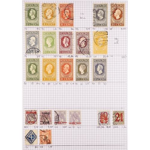 827 - NETHERLANDS 1850's - 1950's ON ALBUM PAGES. A mint & used collection on many album pages, 1852 imper... 