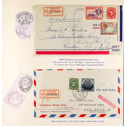 834 - NETHERLAND COLONIES CURACAO 1940's - 2000's COVERS COLLECTION written up in two albums, various canc... 