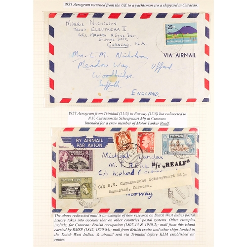 834 - NETHERLAND COLONIES CURACAO 1940's - 2000's COVERS COLLECTION written up in two albums, various canc... 