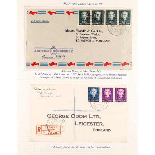 834 - NETHERLAND COLONIES CURACAO 1940's - 2000's COVERS COLLECTION written up in two albums, various canc... 