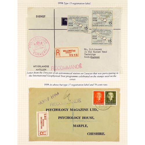 834 - NETHERLAND COLONIES CURACAO 1940's - 2000's COVERS COLLECTION written up in two albums, various canc... 