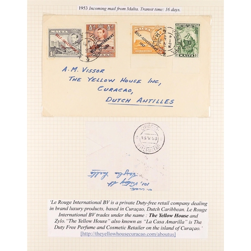 834 - NETHERLAND COLONIES CURACAO 1940's - 2000's COVERS COLLECTION written up in two albums, various canc... 