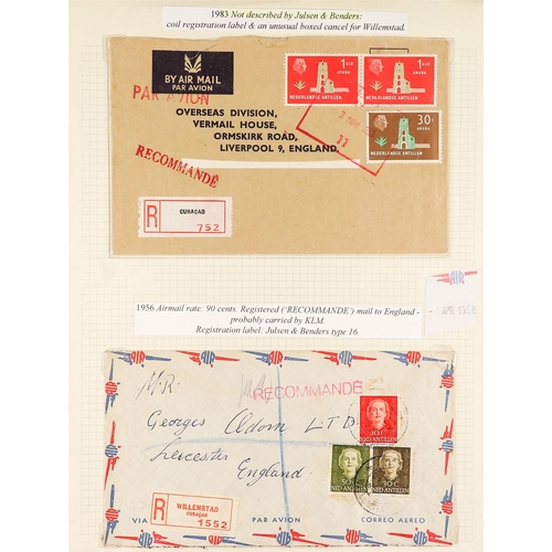 834 - NETHERLAND COLONIES CURACAO 1940's - 2000's COVERS COLLECTION written up in two albums, various canc... 