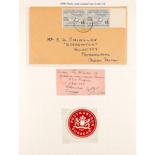 834 - NETHERLAND COLONIES CURACAO 1940's - 2000's COVERS COLLECTION written up in two albums, various canc... 