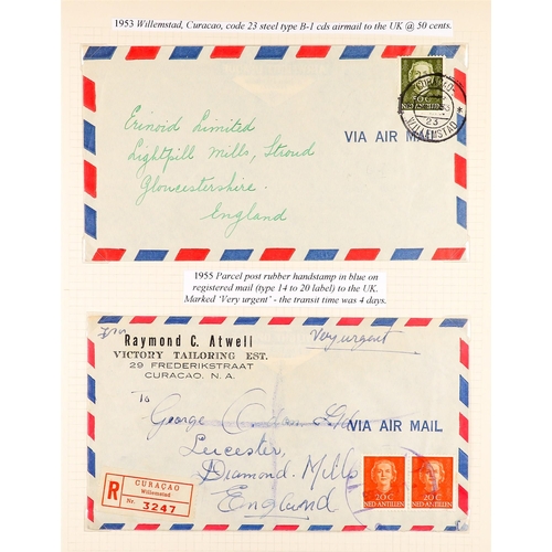 834 - NETHERLAND COLONIES CURACAO 1940's - 2000's COVERS COLLECTION written up in two albums, various canc... 