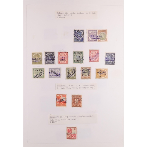 835 - NETHERLAND COLONIES NETHERLAND INDIES STRAIGHT-LINE & FRAMED TOWN CANCELLATIONS on stamps spanning t... 