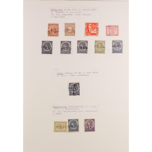 835 - NETHERLAND COLONIES NETHERLAND INDIES STRAIGHT-LINE & FRAMED TOWN CANCELLATIONS on stamps spanning t... 