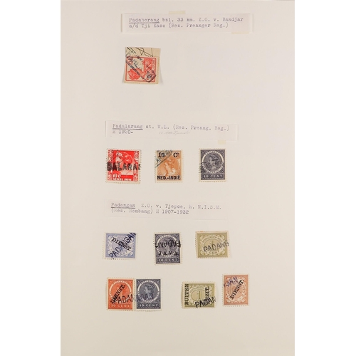 835 - NETHERLAND COLONIES NETHERLAND INDIES STRAIGHT-LINE & FRAMED TOWN CANCELLATIONS on stamps spanning t... 