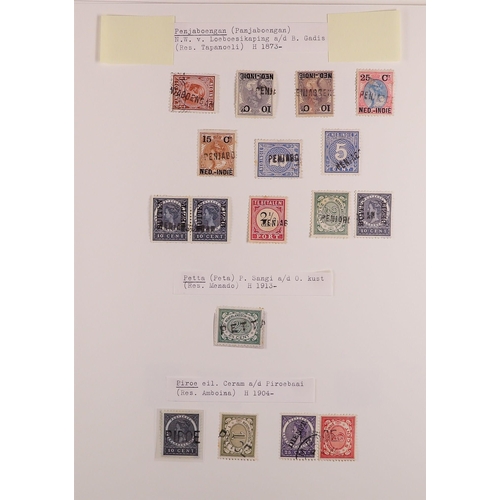 835 - NETHERLAND COLONIES NETHERLAND INDIES STRAIGHT-LINE & FRAMED TOWN CANCELLATIONS on stamps spanning t... 