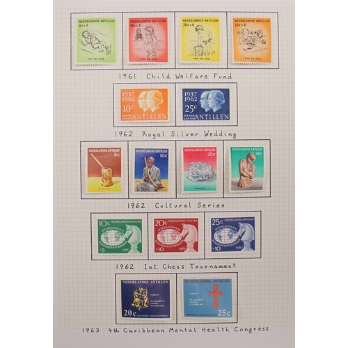 836 - NETHERLAND COLONIES NETHERLANDS ANTILLES 1931 - 1973 COLLECTION of mint and used stamps on album pag... 