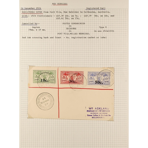 837 - NEW HEBRIDES POSTAL HISTORY / COVERS INCREDIBLE COLLECTION IN 9 ALBUMS. A very well-researched colle... 