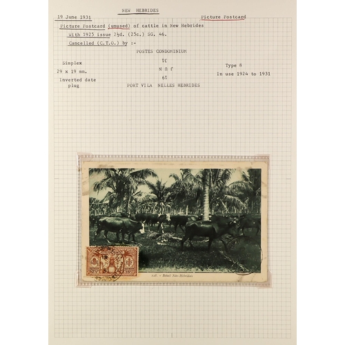 837 - NEW HEBRIDES POSTAL HISTORY / COVERS INCREDIBLE COLLECTION IN 9 ALBUMS. A very well-researched colle... 