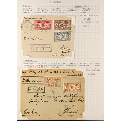 837 - NEW HEBRIDES POSTAL HISTORY / COVERS INCREDIBLE COLLECTION IN 9 ALBUMS. A very well-researched colle... 