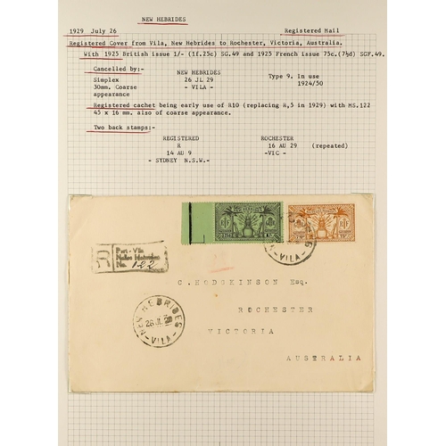 837 - NEW HEBRIDES POSTAL HISTORY / COVERS INCREDIBLE COLLECTION IN 9 ALBUMS. A very well-researched colle... 