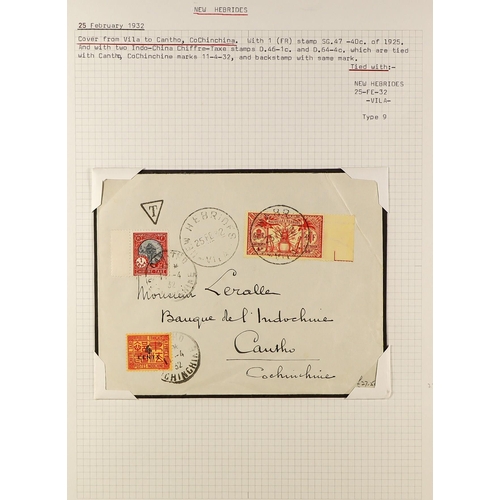 837 - NEW HEBRIDES POSTAL HISTORY / COVERS INCREDIBLE COLLECTION IN 9 ALBUMS. A very well-researched colle... 