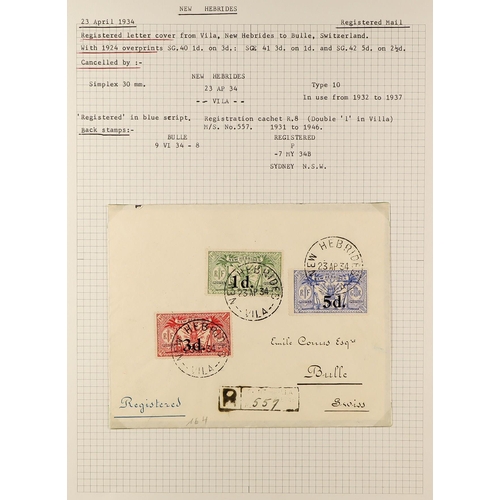 837 - NEW HEBRIDES POSTAL HISTORY / COVERS INCREDIBLE COLLECTION IN 9 ALBUMS. A very well-researched colle... 