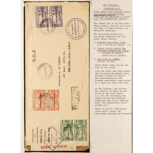 837 - NEW HEBRIDES POSTAL HISTORY / COVERS INCREDIBLE COLLECTION IN 9 ALBUMS. A very well-researched colle... 