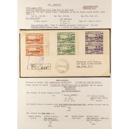 837 - NEW HEBRIDES POSTAL HISTORY / COVERS INCREDIBLE COLLECTION IN 9 ALBUMS. A very well-researched colle... 