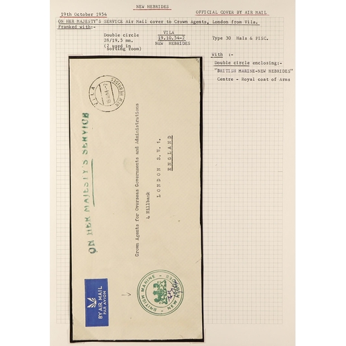 837 - NEW HEBRIDES POSTAL HISTORY / COVERS INCREDIBLE COLLECTION IN 9 ALBUMS. A very well-researched colle... 