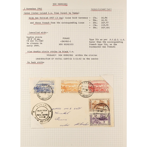 837 - NEW HEBRIDES POSTAL HISTORY / COVERS INCREDIBLE COLLECTION IN 9 ALBUMS. A very well-researched colle... 