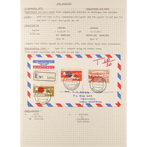 837 - NEW HEBRIDES POSTAL HISTORY / COVERS INCREDIBLE COLLECTION IN 9 ALBUMS. A very well-researched colle... 