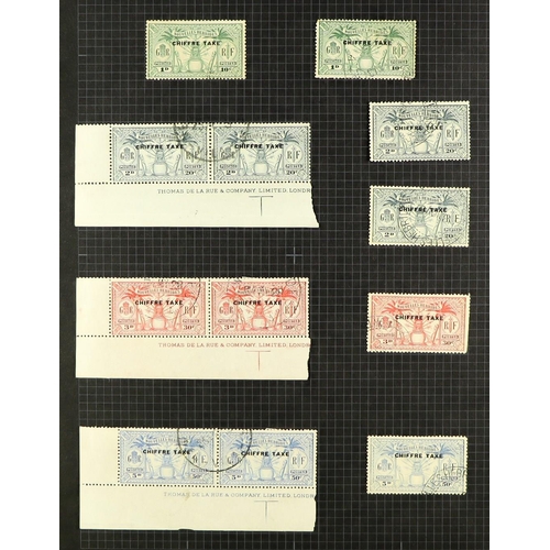 838 - NEW HEBRIDES FRENCH ISSUES - POSTAGE DUE a collection on leaves, with 1925 set 