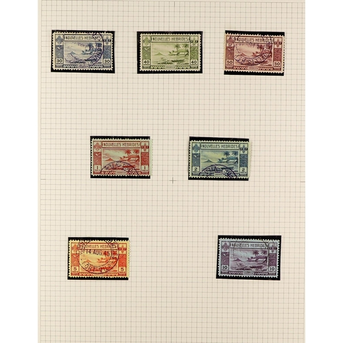 839 - NEW HEBRIDES 1911-77 COLLECTION on leaves, with mint (much of later is nhm) and some used, with Engl... 