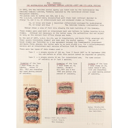 843 - NEW HEBRIDES 1897 AUSTRALIAN NEW HEBRIDES COMPANY LIMITED LOCAL ISSUES a study collection incl. mint... 