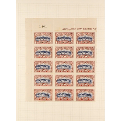 843 - NEW HEBRIDES 1897 AUSTRALIAN NEW HEBRIDES COMPANY LIMITED LOCAL ISSUES a study collection incl. mint... 