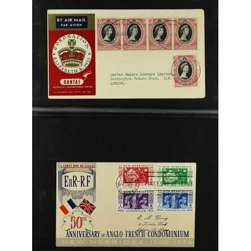 847 - NEW HEBRIDES ENGLISH COVERS COLLECTION in an album spanning 1953 - 1969. Interesting (approx 90 item... 