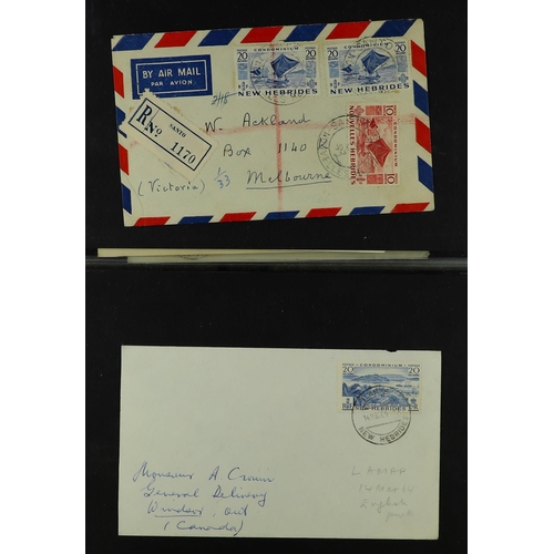 847 - NEW HEBRIDES ENGLISH COVERS COLLECTION in an album spanning 1953 - 1969. Interesting (approx 90 item... 