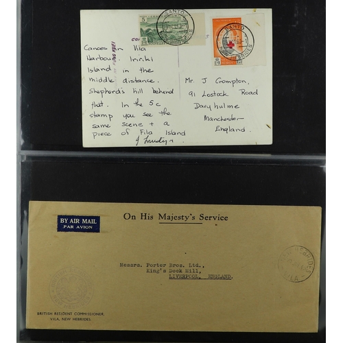 847 - NEW HEBRIDES ENGLISH COVERS COLLECTION in an album spanning 1953 - 1969. Interesting (approx 90 item... 