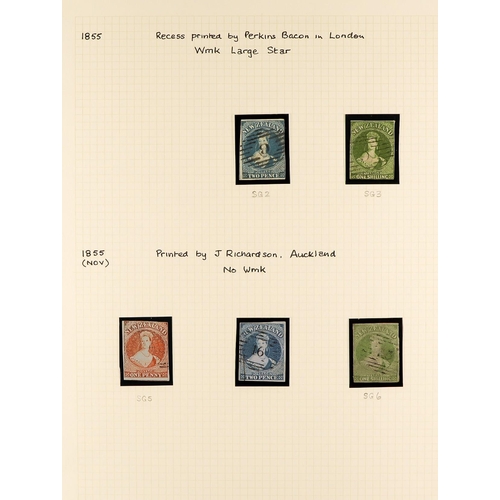 849 - NEW ZEALAND 1855 - 1873 CHALON CLASSICS OUTSTANDING COLLECTION. A collection of used Chalon imperf a... 