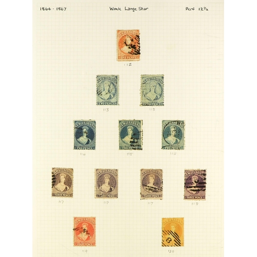 849 - NEW ZEALAND 1855 - 1873 CHALON CLASSICS OUTSTANDING COLLECTION. A collection of used Chalon imperf a... 