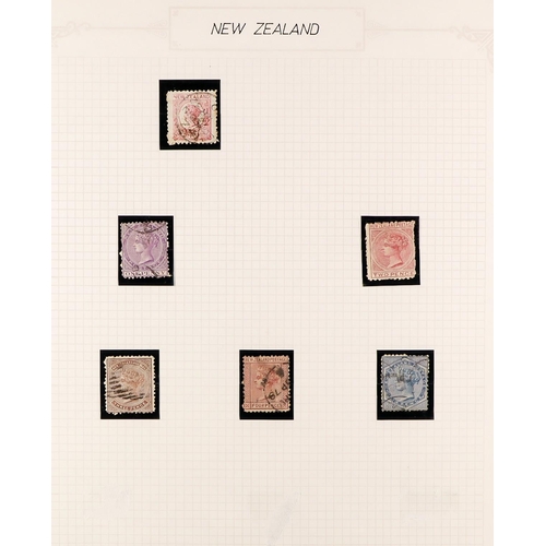 855 - NEW ZEALAND 1874-1972 USED COLLECTION in hingeless mounts in album, includes 1920 Peace set, 1935 Ex... 