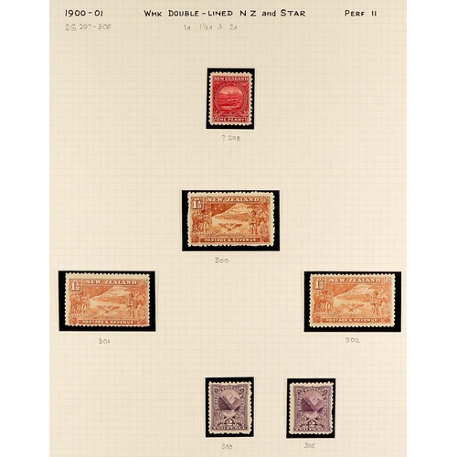 862 - NEW ZEALAND 1898 - 1907 PICTORIAL MINT COLLECTION expertly annotated and identified on 14 album page... 