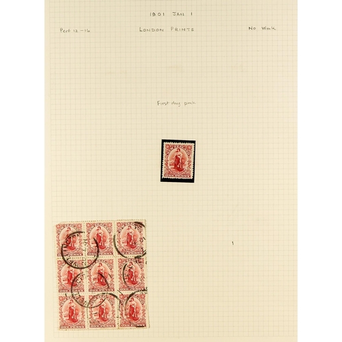 868 - NEW ZEALAND 1901 - 1927 BALANCE OF A SPECIALISED COLLECTION. Chiefly used stamps on album pages, of ... 