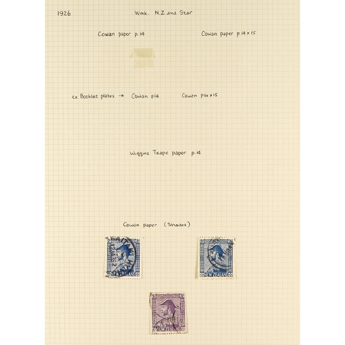 868 - NEW ZEALAND 1901 - 1927 BALANCE OF A SPECIALISED COLLECTION. Chiefly used stamps on album pages, of ... 