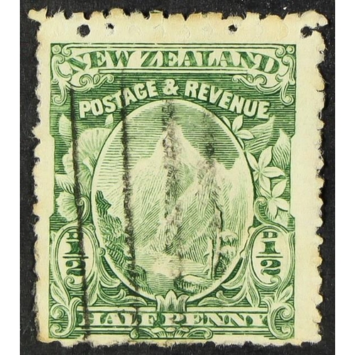 869 - NEW ZEALAND 1902 ½d green unwatermarked with mixed perfs, SG 298 (CP F3e, NZ$600), used with light r... 