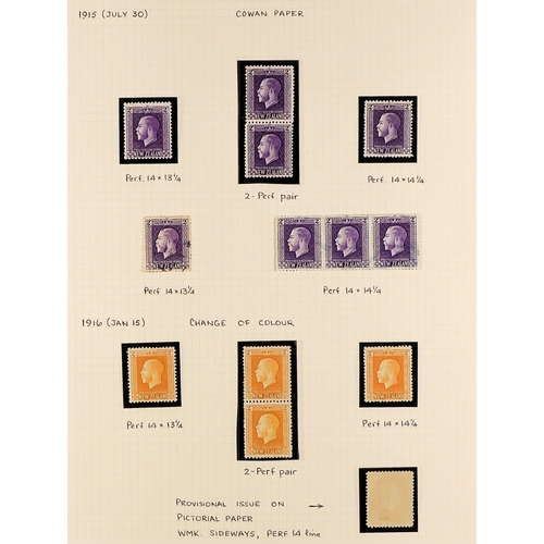 879 - NEW ZEALAND 1915 - 1922 RECESS-PRINTED DEFINITIVES SPECIALISED COLLECTION of chiefly very fine mint ... 