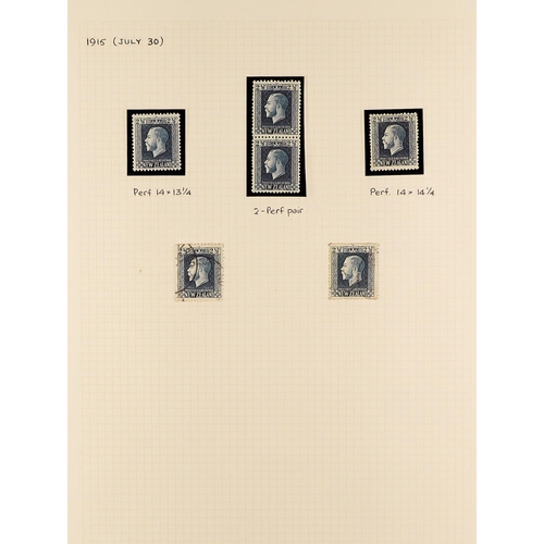 879 - NEW ZEALAND 1915 - 1922 RECESS-PRINTED DEFINITIVES SPECIALISED COLLECTION of chiefly very fine mint ... 