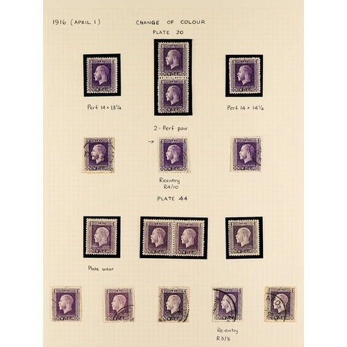 879 - NEW ZEALAND 1915 - 1922 RECESS-PRINTED DEFINITIVES SPECIALISED COLLECTION of chiefly very fine mint ... 