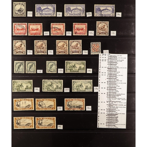 882 - NEW ZEALAND 1929 - 1942 USED COLLECTION with all 1929-1936 Health stamps incl the Smiling Boy set, 1... 